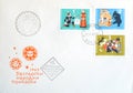 First day cover letter with cancelled postage stamps that show Folk tales
