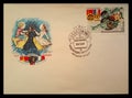 First day envelope dedicated to the international flight