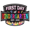 First day of kindergarten label or sticker