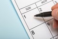 first day on paper calendar close-up Royalty Free Stock Photo