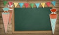 First day at school, empty blackboard, copy space Royalty Free Stock Photo