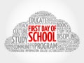 First day of school word cloud collage Royalty Free Stock Photo