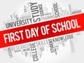 First day of school word cloud collage Royalty Free Stock Photo