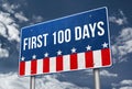 First 100 days presidency - road sign illustration