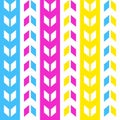 Blue Pink Yellow Cheerful Horizontal Seamless Pattern | Dpara Series