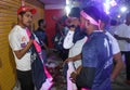 First ever IPL at Guwahati . Rajasthan Royals. Crowd supporting Rajasthan Royals. Face painting . Selling cloths .