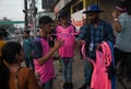 First ever IPL at Guwahati . Rajasthan Royals. Face painting . People selling clothes