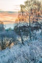 first frost at sundown Royalty Free Stock Photo