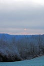 First gentle winter snow 2021. around Zagreb, Croatia, Europe