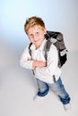 First grader boy Royalty Free Stock Photo