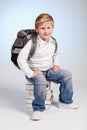 First grader boy Royalty Free Stock Photo