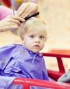 First haircut of little boy