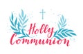 First holy communion greeting card design template. Royalty Free Stock Photo