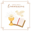 First Holy Communion Invitation. vector Royalty Free Stock Photo