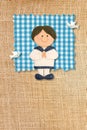 First Holy Communion Invitation Card, boy Royalty Free Stock Photo