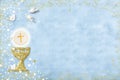 First holy communion invitation card Royalty Free Stock Photo