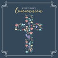 First Holy Communion Invitation. vector Royalty Free Stock Photo