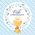 First Holy Communion Invitation. vector Royalty Free Stock Photo