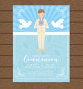 First Holy Communion Invitation. vector Royalty Free Stock Photo