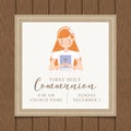 First Holy Communion Invitation. vector Royalty Free Stock Photo