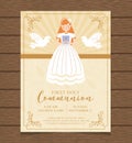 First Holy Communion Invitation. vector Royalty Free Stock Photo