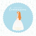 First Holy Communion Invitation. vector Royalty Free Stock Photo