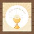 First Holy Communion Invitation. vector Royalty Free Stock Photo