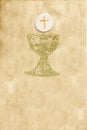 First Holy Communion invitation vertical card