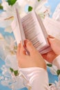 First holy communion-prayer book Royalty Free Stock Photo