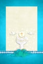 First Holy Communion vertical invitation boy Royalty Free Stock Photo