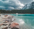 First Ice forming on a mountain lake Royalty Free Stock Photo