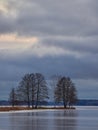 The first ice on Lake Tuusula in December in Jarvenpaa.