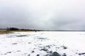 First ice snow lake winter landscape Royalty Free Stock Photo