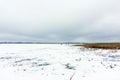 First ice snow lake winter landscape Royalty Free Stock Photo