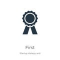 First icon vector. Trendy flat first icon from startup stategy and success collection isolated on white background. Vector