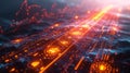 The first image depicts a glowing neon graph representing the everchanging trajectory of vibrant financial forecasting