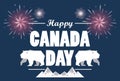 First july canada day celebration poster with bears