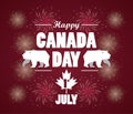 First july canada day celebration poster with bears