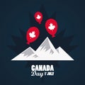 First july canada day celebration poster with mountains