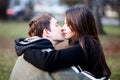 First kiss Royalty Free Stock Photo