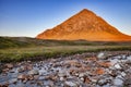 First Light on Buachaille Etive Mor Glencoe Scotland Royalty Free Stock Photo