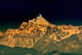 First light on Mount Kanchenjugha, Himalayan mountain range Royalty Free Stock Photo