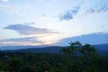 First Light over Mountain, Dusk in the morning.Early morning misty autumn Royalty Free Stock Photo