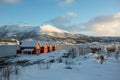 The First Light Over Norwegian Cabins