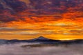 First light on snow covered Mt Hood during Sunrise Royalty Free Stock Photo