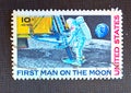 the First Man on the Moon stamp Royalty Free Stock Photo