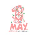 First May, International labor day logo template original design.