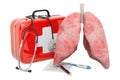 First Medical Aid and treatment of lungs concept, 3D rendering