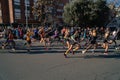 First moments of the start of the granollers half marathon with the professional and elite runners