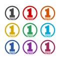 First month free sign icon, color set